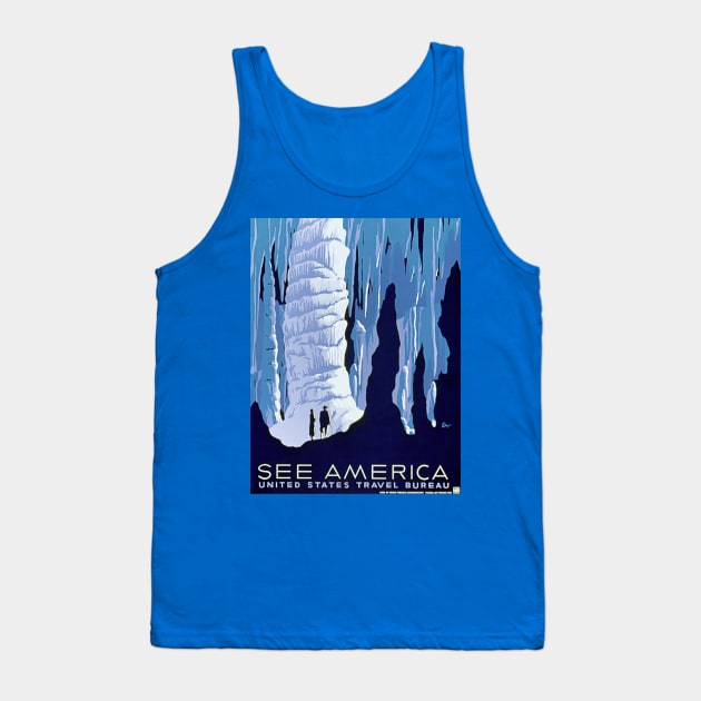 Restored Vintage WPA Poster: See America, US Travel Bureau Tank Top by vintageposterco